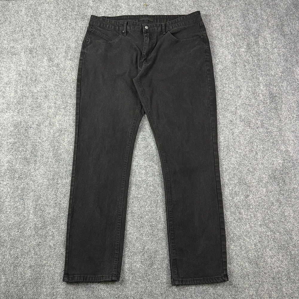 French Connection Mens Slim Fit Jeans 36x32 Savile Straight Black Stretch